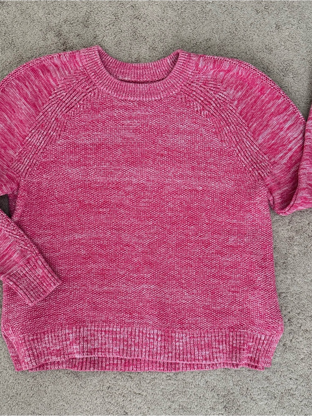 GAP Marled Rose Crewneck Sweater - Pink Cotton